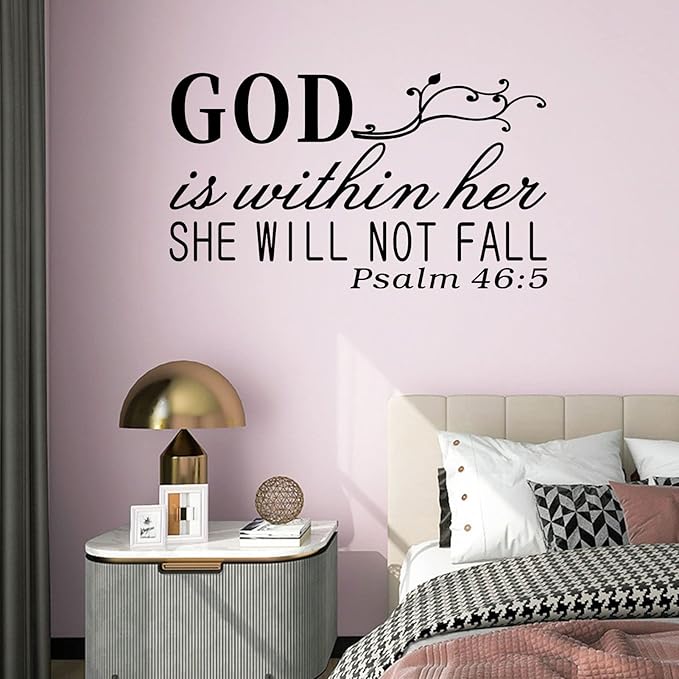 Wall Decals for Women, Wall Decals for Bedroom, (Easy to Apply), Wall Decor Vinyl Art Quotes Girls Kids Motivational Bathroom Living Room Office Dorm God Bible Verse Christian Religious Prayer Jesus Faith Inspirational Yoga Positive Home Saying Sign Wo...