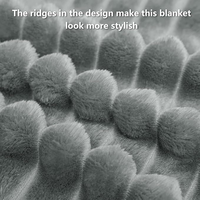 Soft Grey King Size Blanket for Bed - Cozy Bedding Fleece Blanket for Men Women, Fluffy Large Lightweight Sofa Couch Cover Bed Blankets Gifts for Her Him, Home Room Decor, Grey, 108x90 Inches