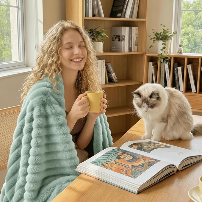 Soft Sage Green King Size Blanket for Bed - Cozy Bedding Fleece Blanket for women, Large Lightweight Sofa Couch Cover Bed Blankets for Her Him, Spring Home Room Decor, Sage Green, 108x90 Inches