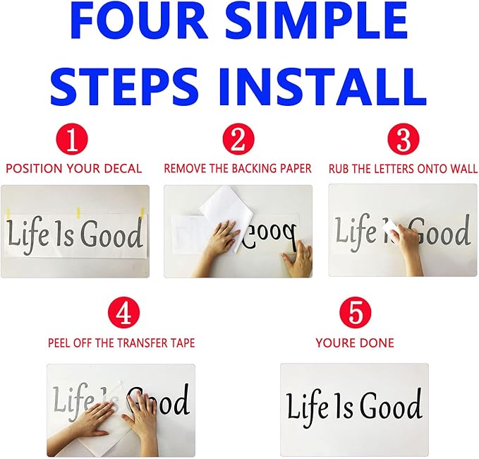 SEATUNE Bedroom Wall Stickers - Couple Romantic Love Quotes Bathroom Wall Decals - Motivational Positive Home Vinyl Art Wall Decor - Always & Forever 25"X7"