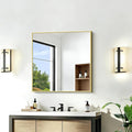 KOCUUY Gold Bathroom Mirror, 24"x24" Rectangle Bathroom Mirror for Wall, HD Tempered Glass, Anti-Rust Frame, Modern Design for Bathroom, Bedroom, Living Room, Entryway