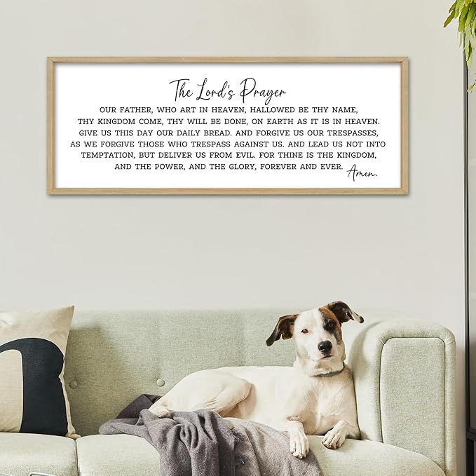 The Lords Our Father Prayer Wall Decor Bible Verse Sign 40"×15" Christian Scripture Large Wood Framed Do It Anyway Wall Hanging Art (Wood)