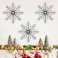 ZEXUIRU 3 Pack Black Sunburst Wall Decor – Metal Crystal Wall Art with Sparkling Rhinestones, 14’’/18 Inch Starburst Wall Hanging Set for Living Room Bedroom Bathroom – Modern Bling Home Decorations