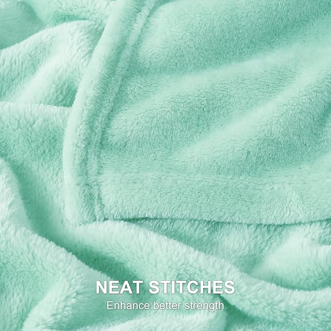 Hansleep Fleece Lake Green King Blanket, Super Soft Flannel Fuzzy Plush Cozy Blanket for All Seasons, Lake Green, King 90x108 Inches