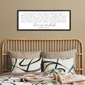 Love is Patient Kind Sign Wall Art 40"X15" 1 Corinthians 13 Bible Verse for Bedroom Above Over Bed Christianity Large Wood Framed Wall Hanging Decor (Black）