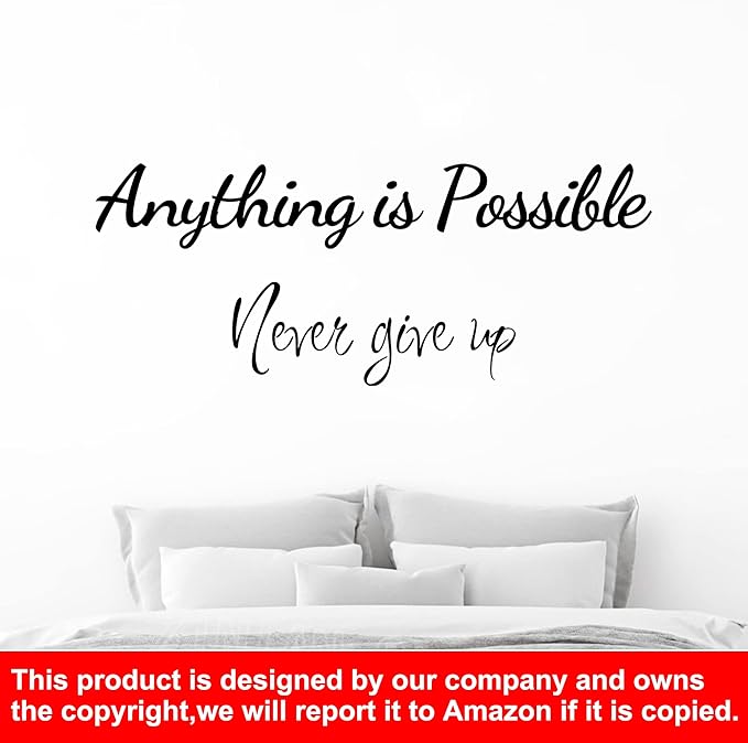 Sinekong Large Inspirational Quote Wall Decals, Removable Positive Saying Lettering Stickers, Motivational Word Decal Peel and Stick for Classroom Home Living Room Bedroom Office DIY Art Decor