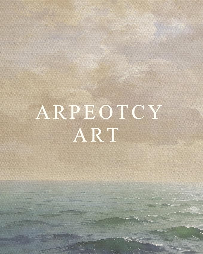ARPEOTCY Extra Large Vintage Framed Wall Art, 36x54 Inch Ocean Coastal Sailboat Seascape Hanging Canvas Prints Scroll Wall Art Decor for Living Room Bedroom, Retro Scenery Pictures Above of Bed
