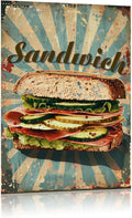 snowsun Sandwich Metal Signs Vintage Metal Tin Sign Aluminum Sign Retro Metal Sign Wall Home Decoration Cake Shop Dessert Shop Bar Restaurant Cafe 8 * 12 Inches