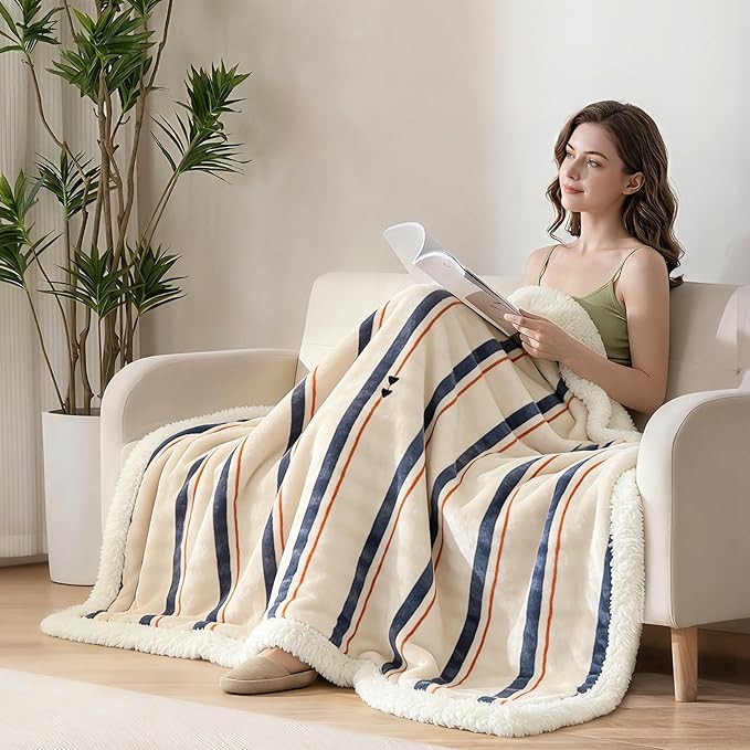 King Size Blanket for Bed - Fleece Bed Throw Blankets King Size 90"×108",Soft Plush Thick Warm Fluffy Reversible Flannel Blanket for Sofa Couch Bed for Winter All Seasons