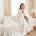 WhiteThrow Blanket for Couch Sofa Bed 60x80 inches,Fleece Blankets Microfiber Flannel with Diamond Checkered Pattern Lightweight Plush Soft Cozy Gifts for Women Mom Girls