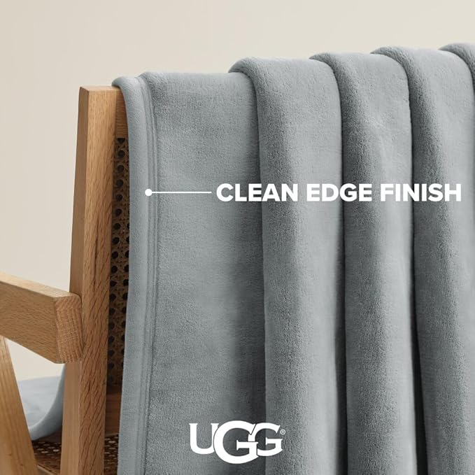 UGG Coco Queen Fleece Blanket for Bed – Luxury Room Decor, Plush & Warm Queen Blanket for Bed, Gifts for Teens and Women, 90" x 92", Seal Gray
