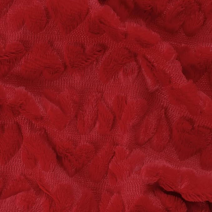 Horaldaily Valentine Blanket Throw, Red Cute Love Heart Soft Fuzzy Plush Faux Fur Cozy Blankets for Couch Sofa Bed Lounging, Ideal Gifts for Kids Adults Wife Self, 50x60