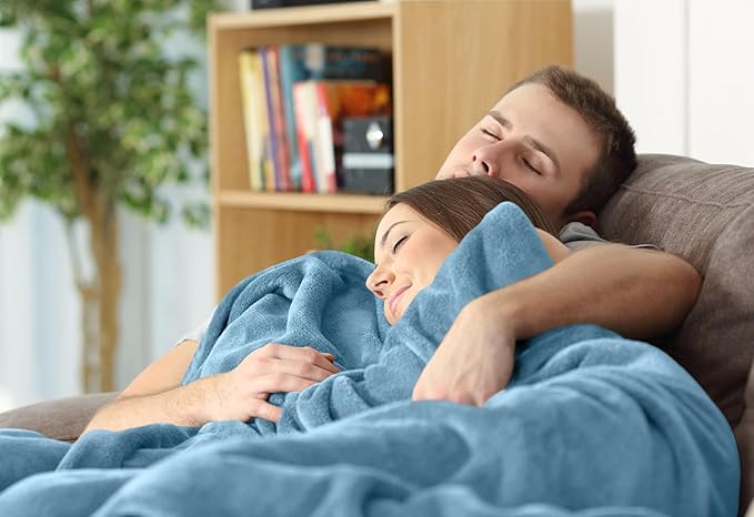 Utopia Bedding Fleece Blanket Throw Size Washed Blue 300GSM Luxury Anti-Static Fuzzy Soft Microfiber Blanket for Couch, Sofa and Bed (50x60 Inch)