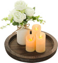 Rustic Farmhouse Wooden Candle Tray Set-Wooden Tray with Flameless Candles & Flowers, for Coffee Table, Dining Table Decor, Living Room&Home Decor, Decor for Living Room Table centerpieces