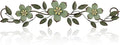 Wesiti Metal Flower Wall Decor Vintage Spring Metal Flower Wrought Iron Scroll Sculpture 15.7''x3.7'' Farmhouse Leaf Wall Decor with Nails for Spring Living Room Bedroom Indoor Outdoor(Green)