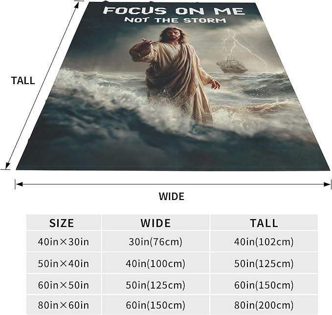 Jesus Throw Blanket Soft Warm Cozy Funny Christian Blankets Fuzzy Plush Fleece Religious Faith Jesus Blanket Gifts for Couch Bed Sofa Home Decor 40''X50''