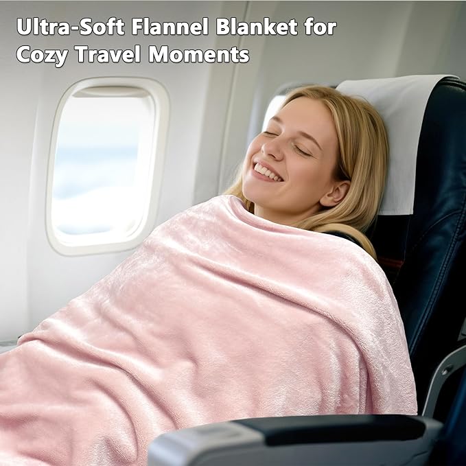 Lukeight Fleece Throw Blanket, Luxury Cozy Fuzzy Lightweight Soft Blankets for Sofa Couch Bed Car Travel and Camping (Pink, 50x60 Inches)