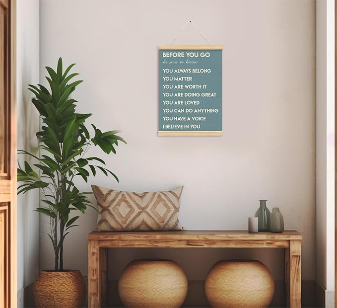 Mental Health Positive Affirmations Inspirational Wall Art Decor, Therapist Nurse Office Signs Wall Art Decor For Office Kids Teen Girls Room Bedroom Playroom Wall Decor Wood Posters Framed（blue）