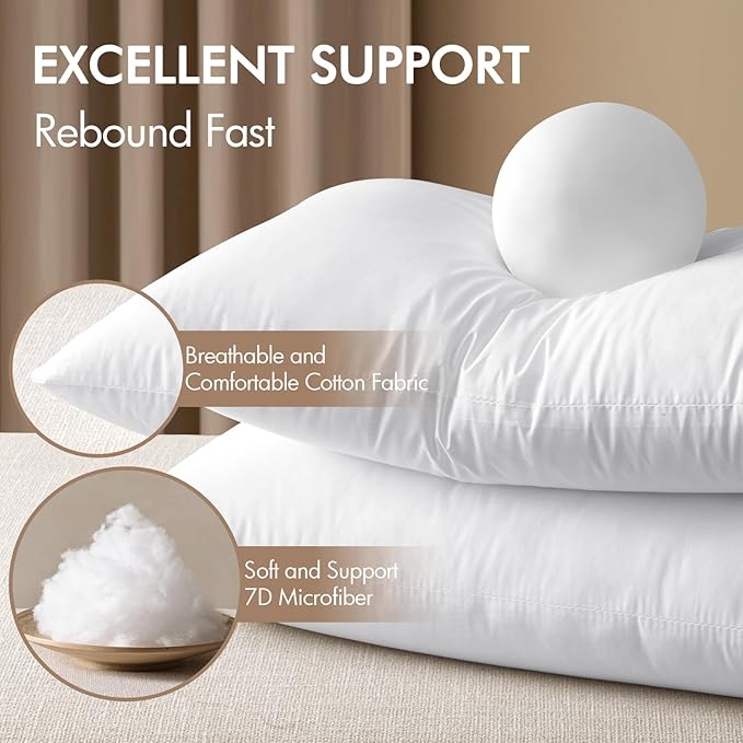 MIULEE 14x26 Inch Premium Lumbar Throw Pillow for Bed Sofa Couch Virgin Microfiber with 100% Cotton Cover Decorative Throw Pillow Insert Stuffer Form