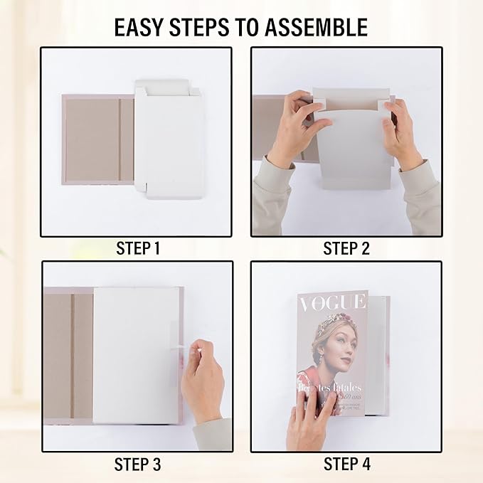 PROBENEX Warm Mocha Faux Decorative Books Set of 4 – Modern Farmhouse Brown Coffee Table Book Stack | Rustic Neutral Shelf Decor for Cozy Living Room, Bedroom & Country Modern Home Styling