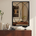 Black Rectangle Wall Mirror, Farmhouse Decorative Mirror for Entryway, Living Room, Dining Room,Bedroom, Hallway, Fireplace, Accent Wall Decor (Black2, 34'' x 24'')