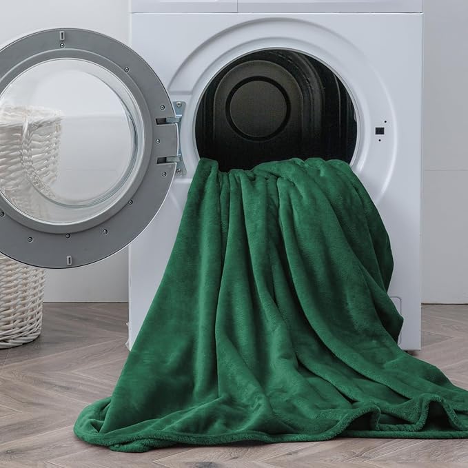 BEDELITE Flannel Sheets Twin Size Dark Green - Super Soft Fleece Sheets Set Fluffy Extra Plush, 3 Piece(Include Fitted Sheet, Flat Sheet, 1 Pillowcase)