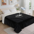 LOOBANI Waterproof Dog Blanket for Bed: Liquid Pee Proof Pet Blankets for Medium Large Dogs Washable, 80" x 90", Black & Beige