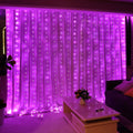 HXWEIYE 300LED Fairy Curtain Lights, 9.8x9.8Ft USB Plug-in 8 Modes Christmas String Hanging Lights with Remote for Bedroom Backdrop Wedding Indoor Wall Decor, Pink, Tangle-Free – 1 Pack