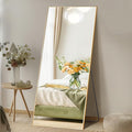 Mirror Full Length, Upgraded Body Wall Mirrors with Shatter-Proof Glass, Floor Standing, Hanging or Leaning, Tall Mirror with Stand Aluminum Alloy Frame for Bedroom