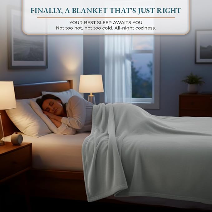 Casa Platino Fleece Blanket King Size – 300 GSM Fleece Throw for Bed or Couch – Soft Cozy Warm Holiday Winter Blanket for Bed, Fuzzy Plush Elegant Gifts for Men & Women - 108x90 Inch - Mineral