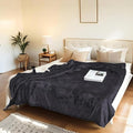 Electric Heated Blanket Throw Size 50"x60" - Microplush & Sherpa Fabric Dual-Sided, 6 Heat Settings & 3 Hours Auto Off, Soft & Cozy Warming Throw for Home, Office, or Bed, Machine Washable, Iron Gray