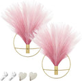 Pretty Jolly Boho Wall Decor, Wall-Mounted Metal Wall Decor, Hanging Artificial Pampas Display, Wall Art Living Room, Bedroom, Bathroom, Dining room, Plant Wall Decor 2 Pack Gold