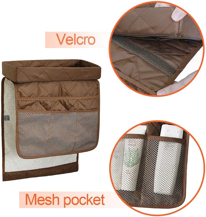 Couch Arm Tray-Couch Arm Cup Holder,Anti-Slip Chair Arm TV Remote Holder for Recliner Sofa Armchair Caddy Bedside Storage Pockets Bag for Pens, Magazines, Snacks, Glasses