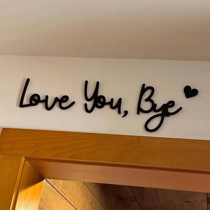 Love You Bye Sign Above Door: Rustic Wood Over Door Home Decor Boho wall decor For Wall Art living Room Bedroom – Gifts for Lover & Family
