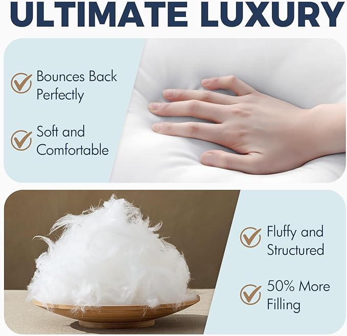 MIULEE 28x28 Down Alternative Pillow Insert Euro Decorative Throw Pillow 28 x 28 Inch Body Bed Sleeping Ultra Soft Fluffy Form for Sofa Couch Bed