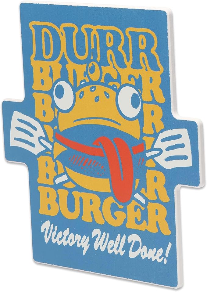 Fortnite Durr Burger Wood Wall Decor - Funny Fortnite Sign for Gamer Room or Bedroom