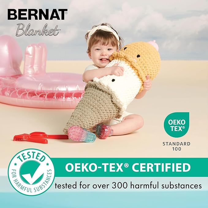 Bernat Baby Blanket Sparkle Seafoam Yarn - 1 Pack of 10.5oz/300g - Polyester - #6 Super Bulky - 220 Yards - Knitting & Crochet