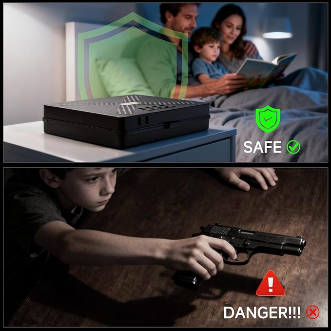 Gun Safe Alternative,Portable Gun Case Handgun Lock Box Quick Access Pistol Safe Small Handgun Storage with TSA Padlock,Instant Access Gun Box for Bedside and Car