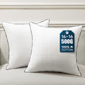 Phantoscope 16x16 Pillow Inserts, Decorative Throw Pillow Inserts with 100% Cotton Jacquard Cover, Virgin Fiber Pillow Sham Stuffer, Square Couch Cushion Pillows, Pack of 2, 16x16 Inch
