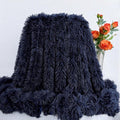 Ultra Soft Plush Blanket – Luxurious Furry Throw for Bed, Sofa, or Couch – Cozy & Warm Fuzzy Fur Design – Perfect for Relaxing – Navy Blue (51x63 Inches)