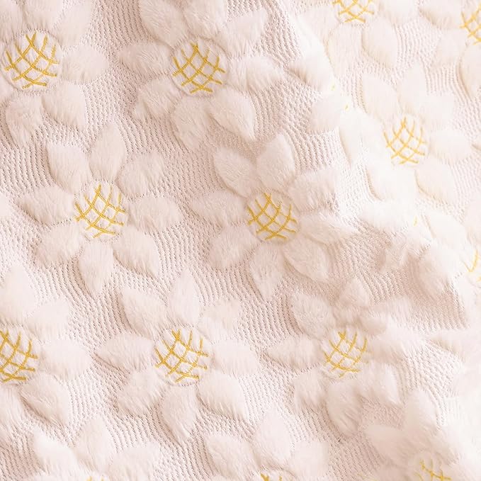 Horaldaily Spring Summer Blanket Throw, Pink Sunflower Soft Fuzzy Plush Faux Fur Cozy Blankets for Couch Sofa Bed Lounging, Ideal Gifts for Kids Adults Wife Self, 60x80