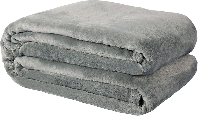NANPIPER Fleece Blankets, Super Soft Flannel King Size Blanket for Bed, Luxury Cozy Microfiber Plush Fuzzy Blanket,Grey