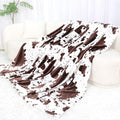 Cow Print Blanket Twin Size - Large Soft Fuzzy Throw for Couch, Twin Blanket for Bed, Neutral Boho Farmhouse Decor for Bedroom, Living Room & Dorm, Lightweight & All Seasons Use 60" x 80"