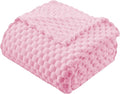 Super Soft Fleece Twin Blanket 50x70 Inches for Couch, Premium Silky with 3D Imitation Turtle Shell Jacquard Decorative Blankets, Lightweight and Cozy for Sofa.Light Pink-1
