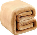 Polar Fleece Blankets Twin Size for The Bed Extra Soft Brush Fabric Super Warm Sofa Blanket 66" x 90"(Camel Twin)