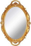 Vintage Mirror Small Wall Mirror Hanging Mirror 14.5 x 10 inchs Oval Gold