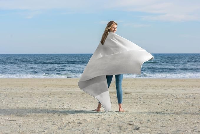 MV Sport Lightweight Sweatshirt Blanket Throw � Warm & Cozy, Breathable Oversized Fleece Knit, Couch, Bed, Travel, Cold Nights, and Outdoors � Soft Light Weight Blanket 54"" x 84"" Marble Heather