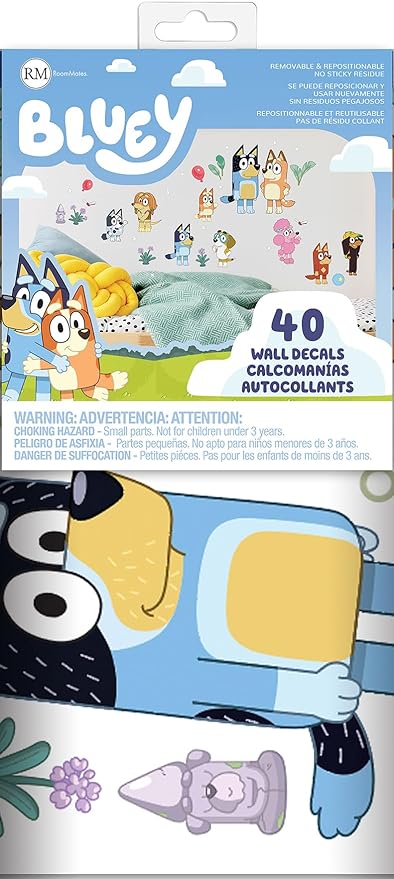 RoomMates Bluey Family and Friends Peel and Stick Wall Decals, RMK5457SCS