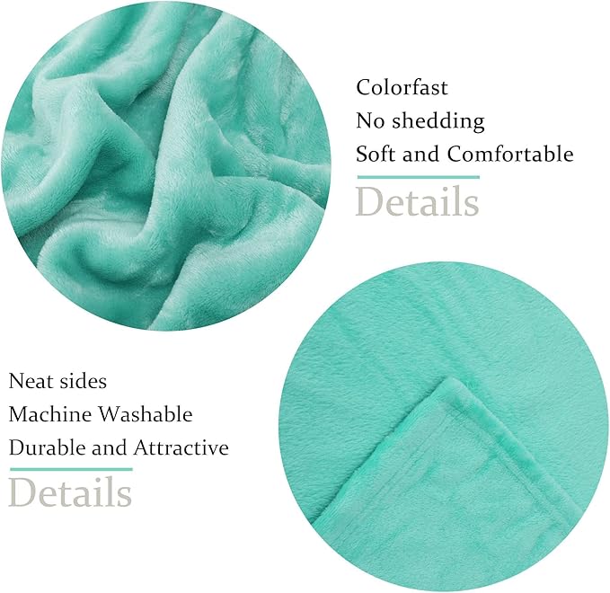 NANPIPER Fleece Blankets Super Soft Flannel Fuzzy Blanket for Bed Couch Luxury Cozy Plush Microfiber Blanket-Twin Size Lake Blue