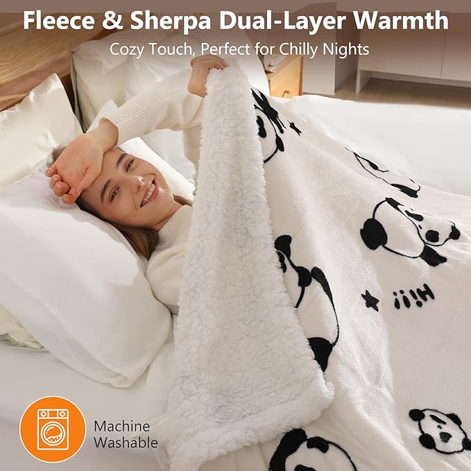 Electric Blanket Twin Cute Heated Blanket Twin Size 62 X 84inches, Ultra Soft Sherpa Heating Blanket with 5 Heating Levels & 10 Hrs Auto-Off, Overheat Protection, Great Birthday Gift
